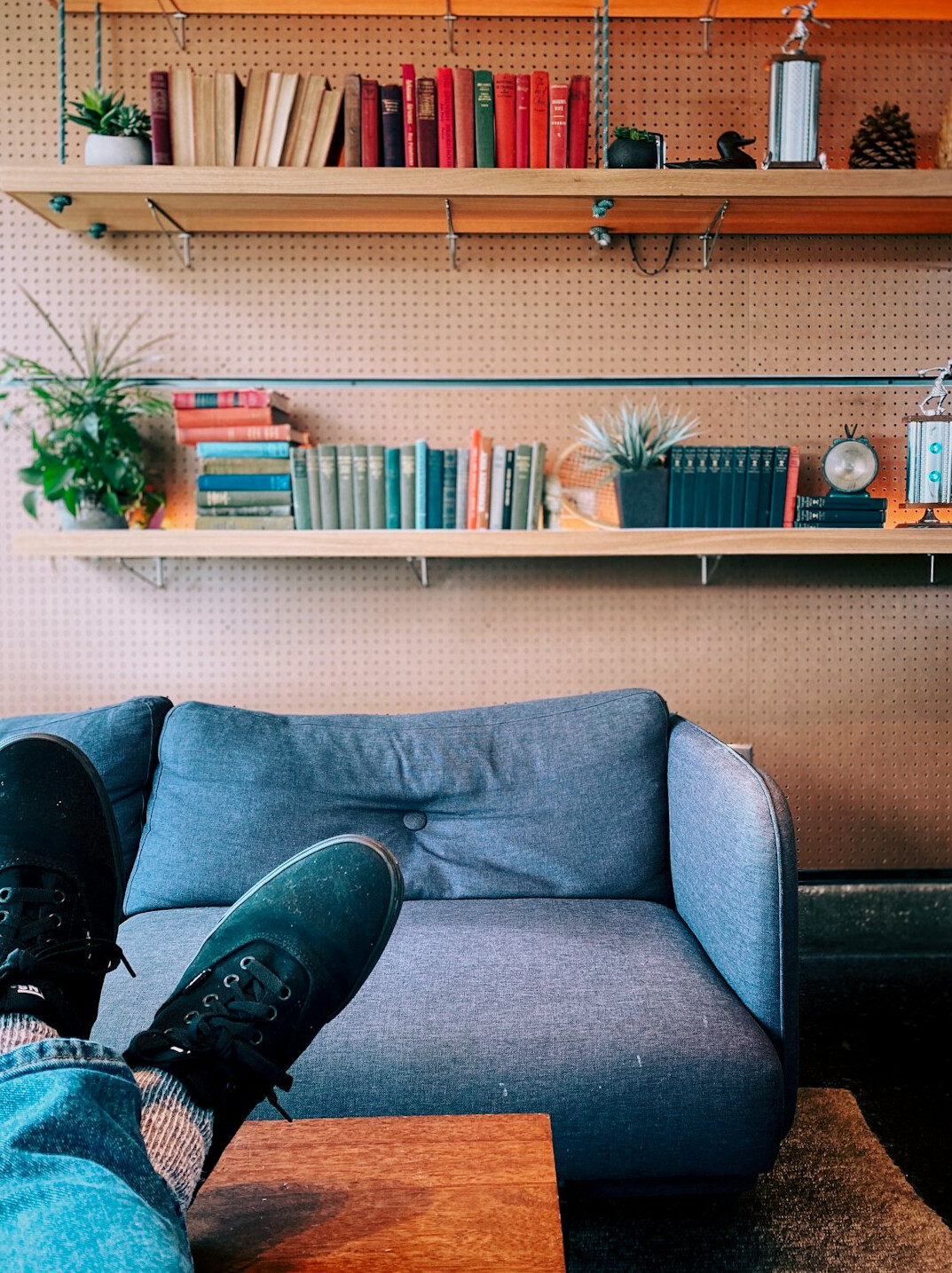 person relaxing after study session